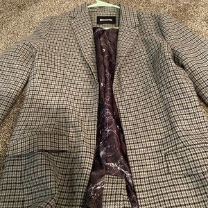 Plaid Grey Blazer Size 10